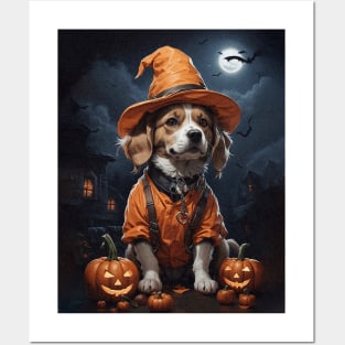 Halloween Pumpkin Dog Posters and Art